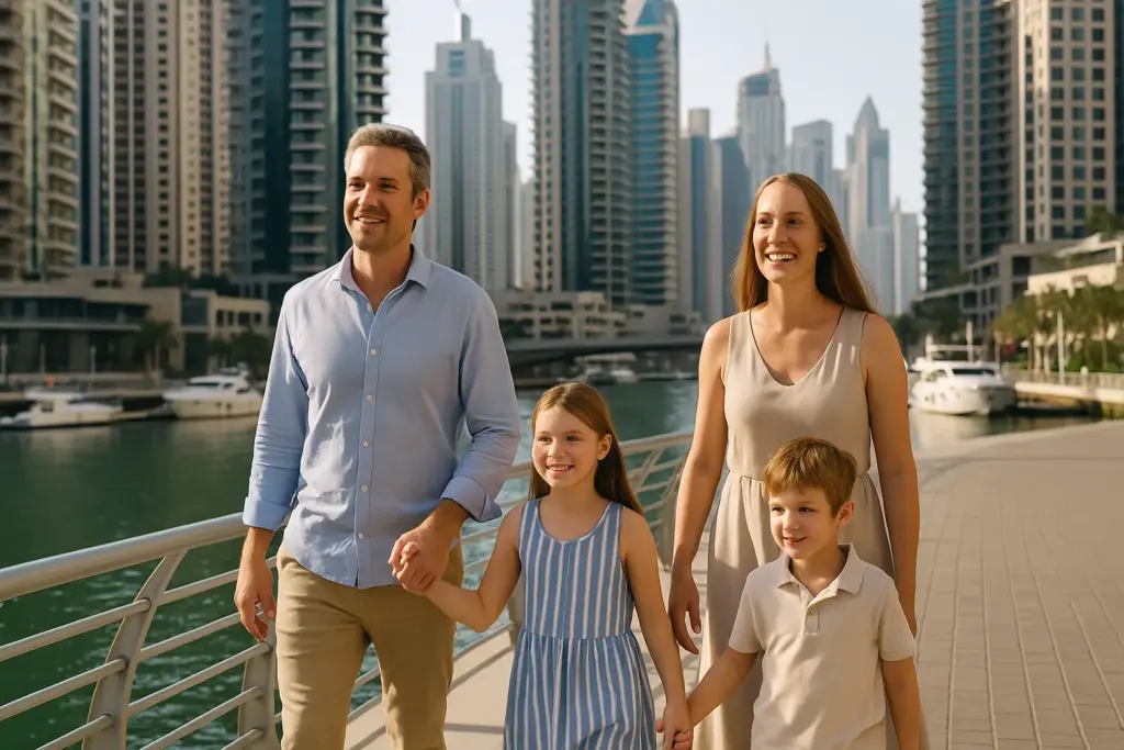 Familie informiert sich über Auswandern und Dubai Firma FAQ