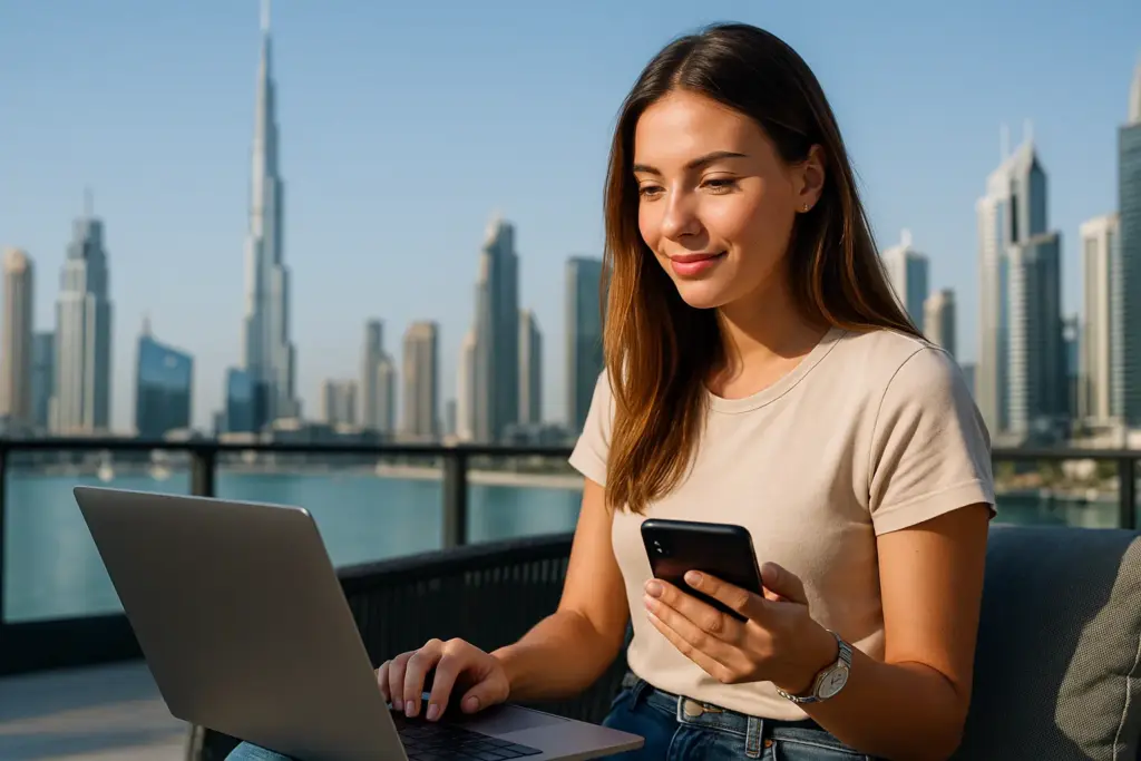 Digitale Nomadin recherchiert Dubai Firma FAQ und steuerfreie Möglichkeiten