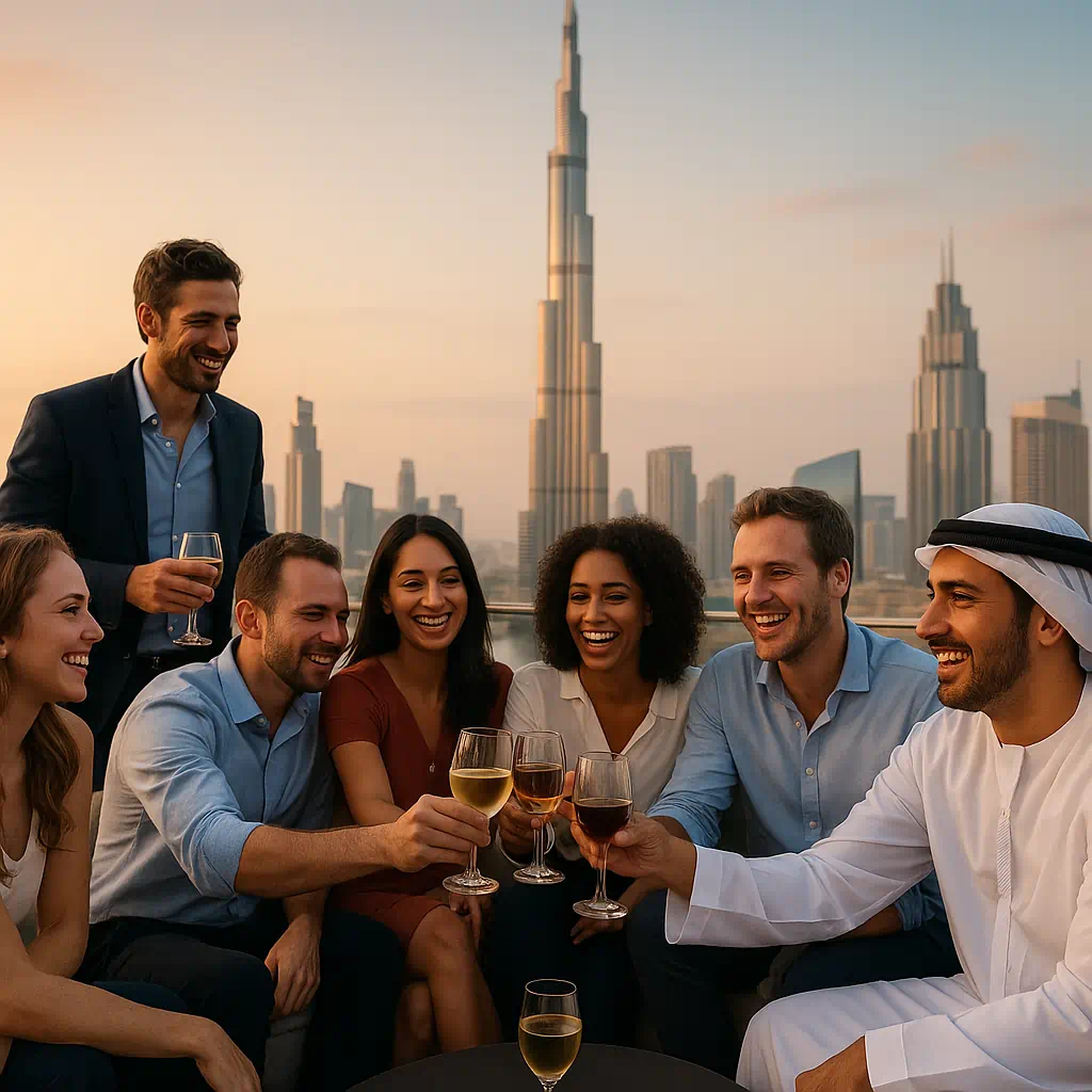 Erfolgreiche Auswanderer treffen sich in Dubai und genießen die Vorteile einer Firmengründung